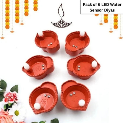 🌟 LED Water Sensor Diyas – Traditional Vibes with Modern Magic! 🌟(Pack of 6/12/18/24)