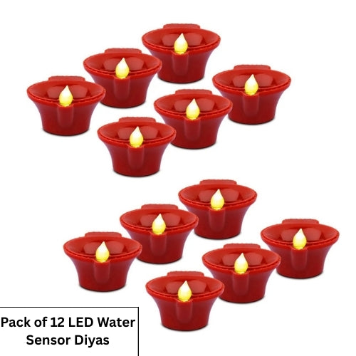 🌟 LED Water Sensor Diyas – Traditional Vibes with Modern Magic! 🌟(Pack of 6/12/18/24)