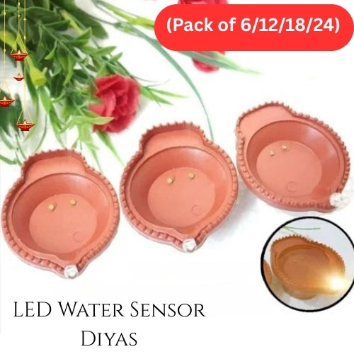 🌟 LED Water Sensor Diyas – Traditional Vibes with Modern Magic! 🌟(Pack of 6/12/18/24)